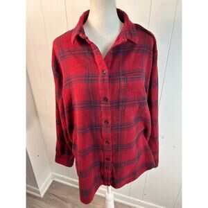 Madewell red flannel plaid women’s size medium shirt.